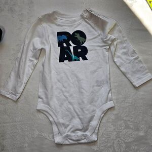 NWT Garanimals 100% Cotton Long Sleeve Onesie Baby T-Shirt ROAR! sz 18 mo.